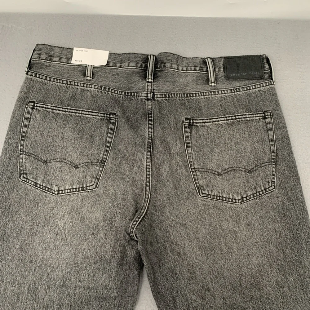 Vtg Y2K American Eagle Jeans Men 40x30 Relaxed Loose Baggy 100% Cotton Black NEW